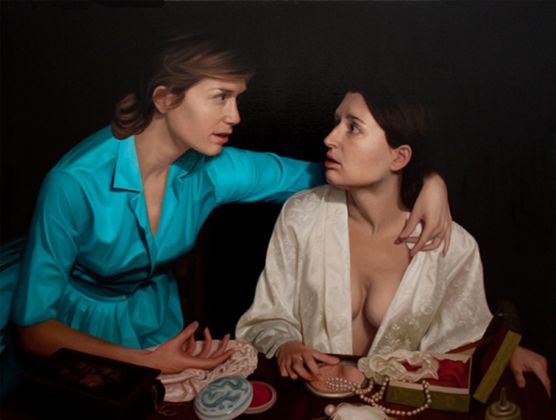 Laura Krifka, Lions, olio su tela, 2019