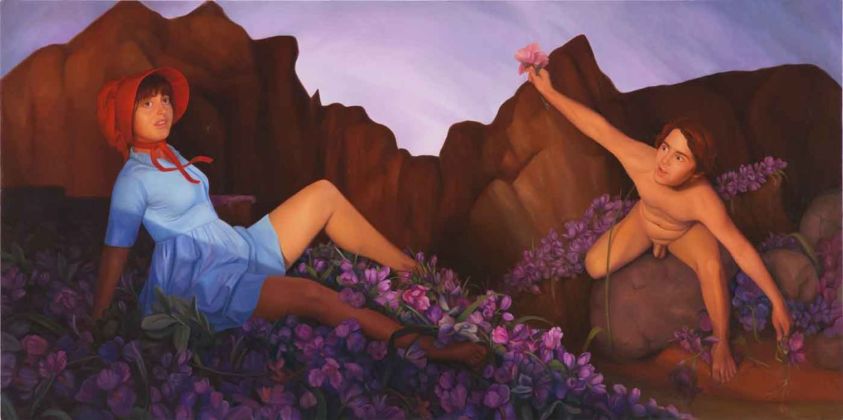 Laura Krifka, Twin Pucker, olio su tavola, 2018